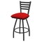 Holland Bar Stool Co 30" Swivel Bar Stool, Pewter Finish, Canter Red Seat X410 - alternate 1